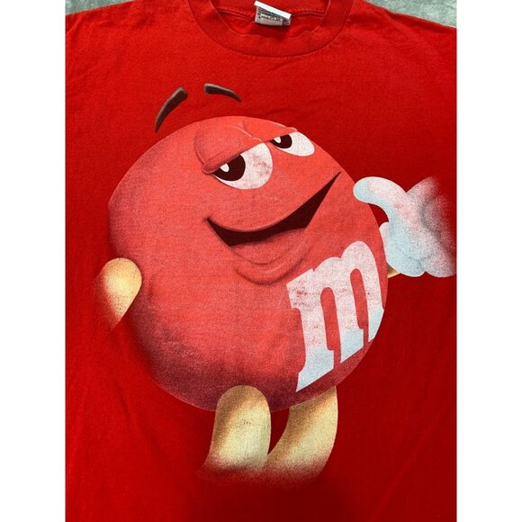 Vintage M&M’s T-Shirt Men Medium Red Candy Character Graphic Tee Funny Y2K - Picture 3 of 9